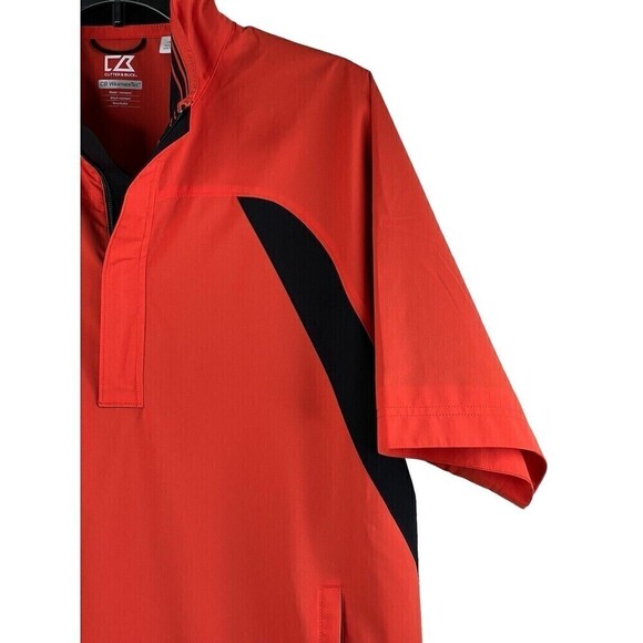 CB Weather Tec Pullover Shirt Cutter and Buck Orange Black 1/4 Zip Mens Golf S - Picture 4 of 12